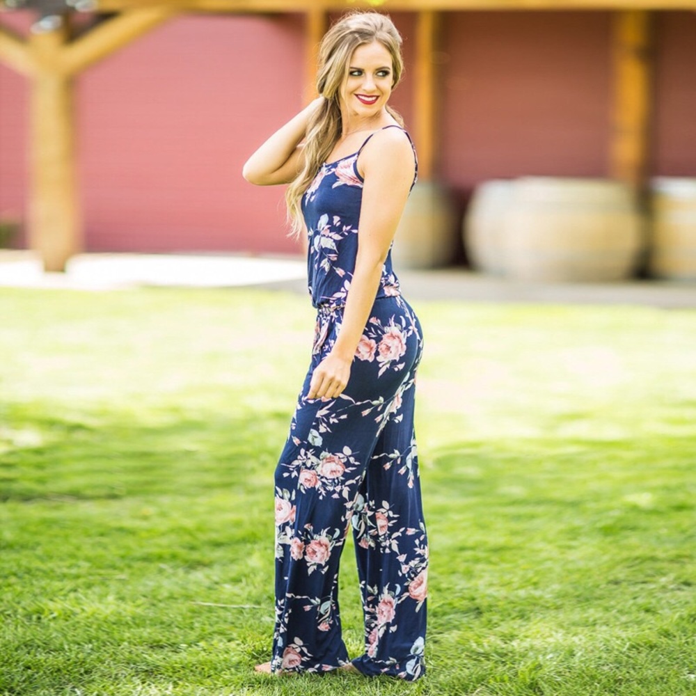 super comfy floral jumpsuit romper fashion